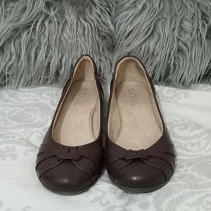 Naturalizer Soul Women's Brown Leather Gift Alligator Print Flats 9.5